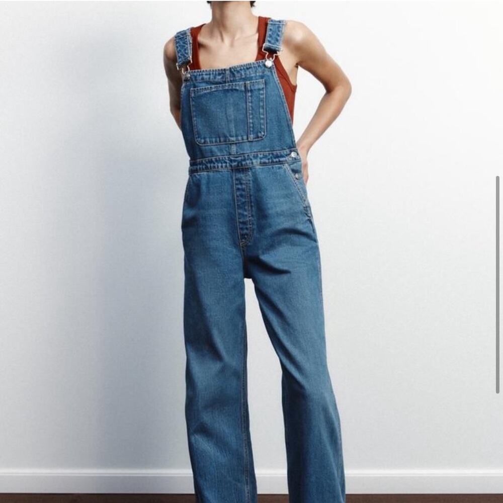 Zara Classic Blue Denim Overalls